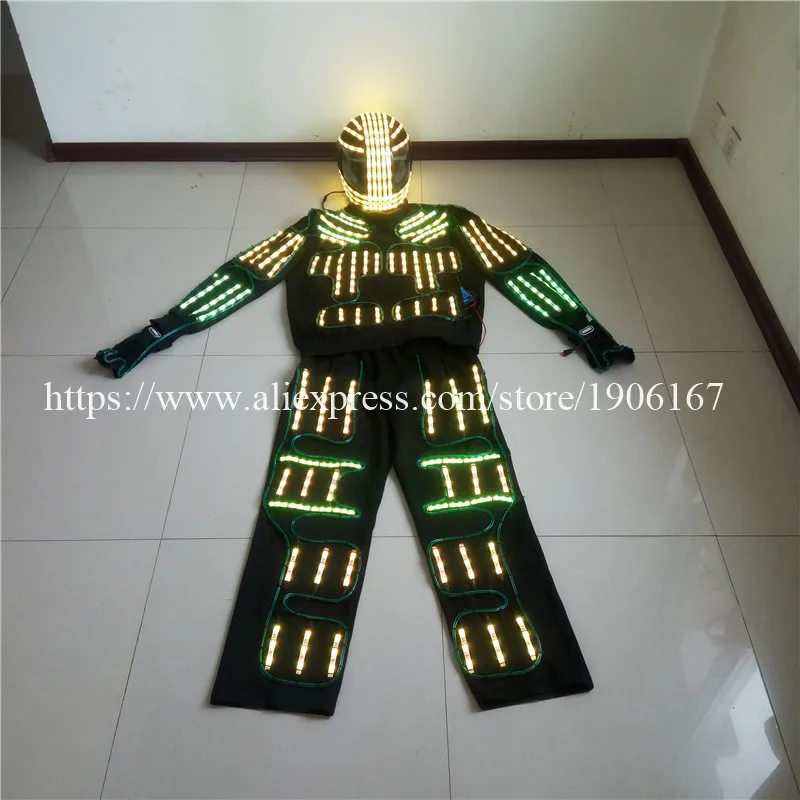 RGB LED костюм одежда el проволочные костюмы светодиодные роботов Давида с