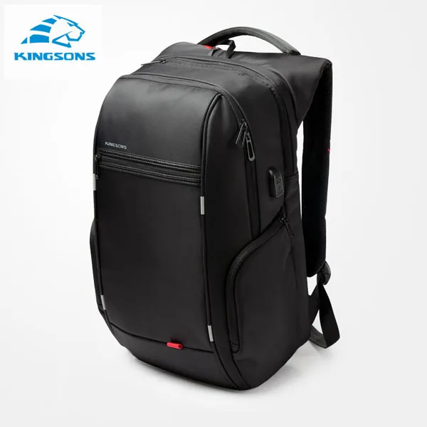 Kingsons Анти-Вор Водонепроницаемый USB bagpack 13/15/17 дюйм(ов) ноутбук рюкзак для Для мужчин школьный рюкзак сумка для мужчин для путешествий Mochila - Цвет: Model A black