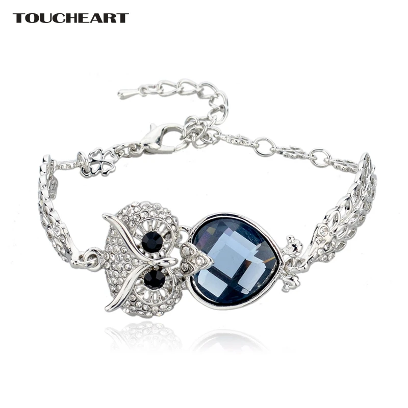 

TOUCHEART Fashion Silver Owl Bracelets&Bangles Romantic Crystal Bracelets For Women Jewelry Zinc Alloy Metal Bracelet SBR140208