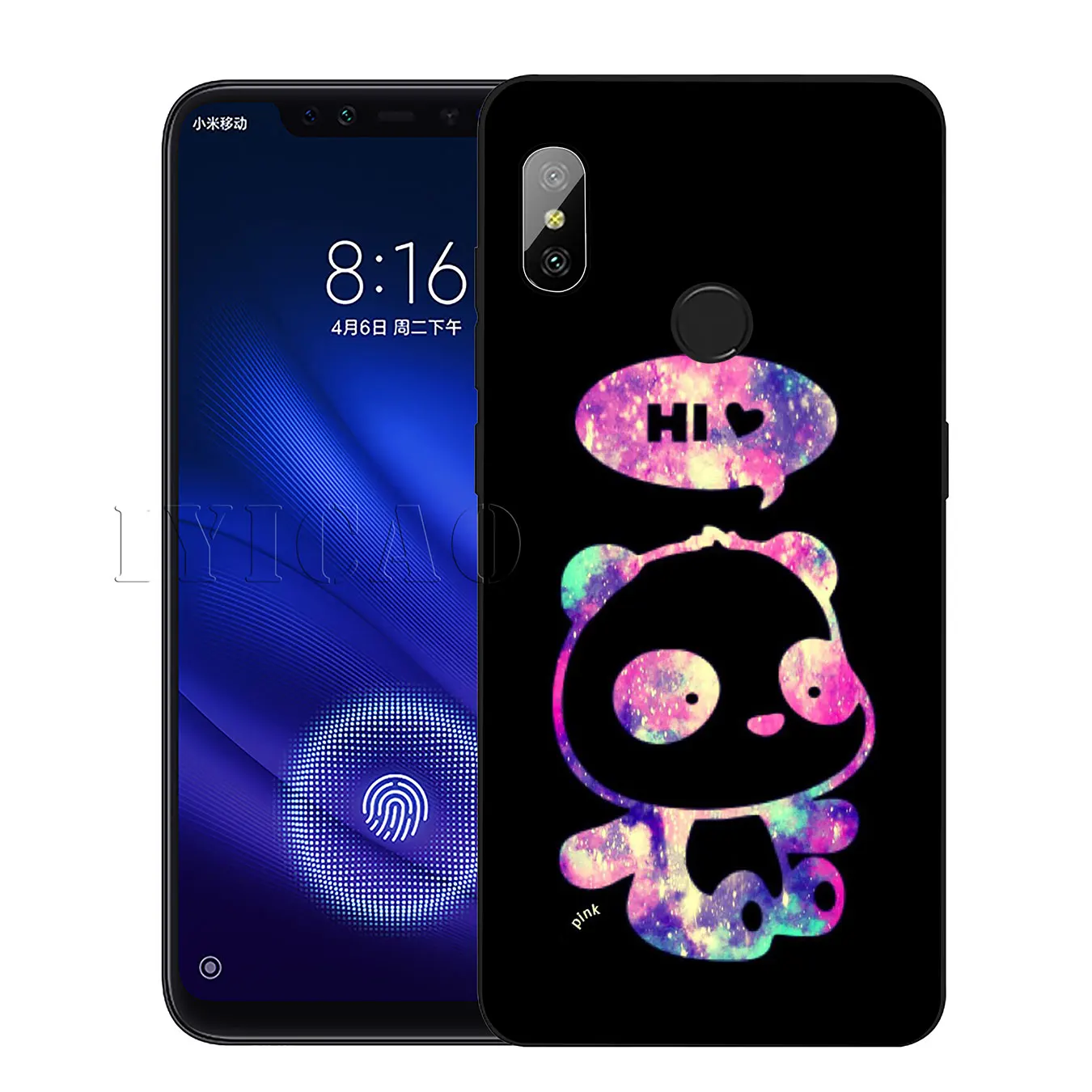 IYICAO милый силиконовый мягкий чехол с пандой для Xiaomi Redmi 6A 5A Note 8 7 4 4X 5 Plus 6 Pro черный