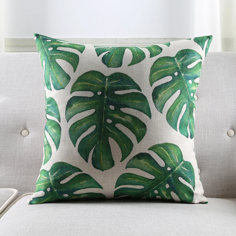 Tropical Pillow Cover Cushion Case Vintage Green Jungle Leaves Home Decorective 45x45cm/30x50cm | Дом и сад