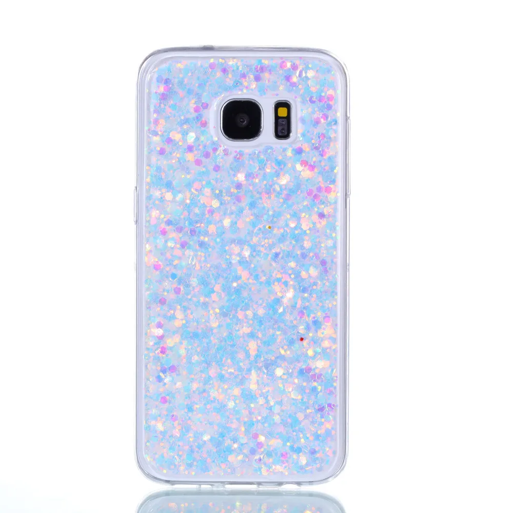 Для Samsung Galaxy S7 Edge чехол Модный Блестящий блестящий с блестками для S6 силиконовый |