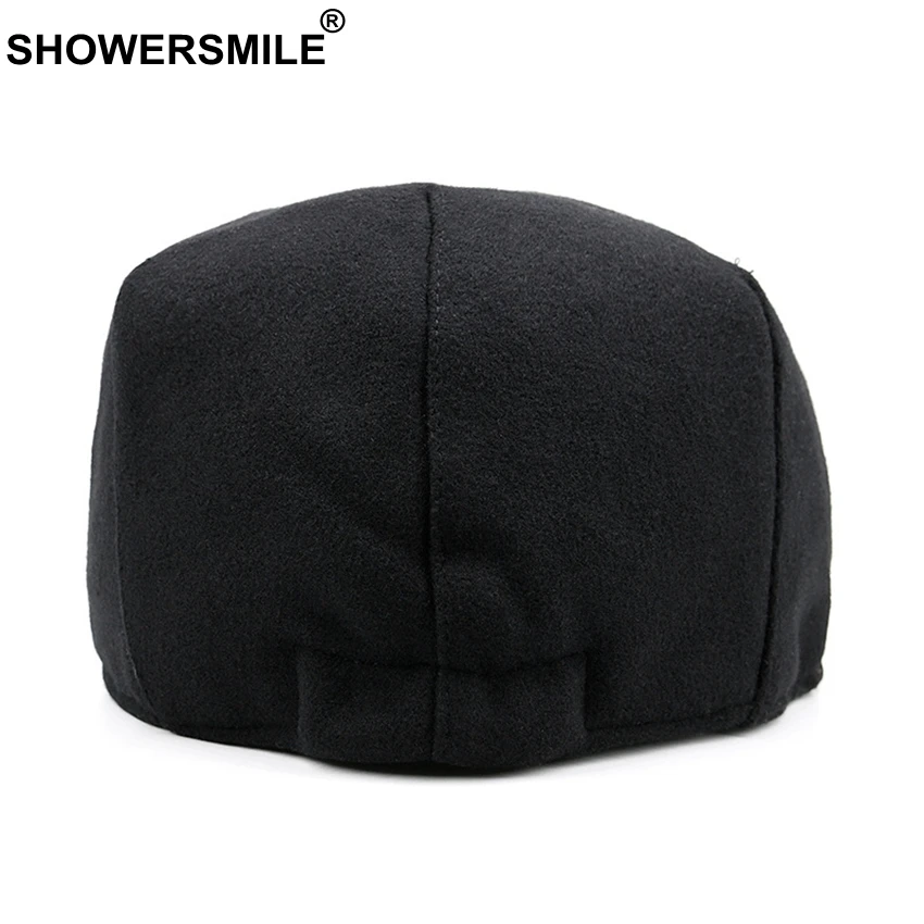 SHOWERSMILE, унисекс, темно-синий берет, шапка, шерсть, берет, шапки, мужские, зимние, толстые, теплые, облегающие шапки, мужские, Ретро стиль, Классическая Шапка duckbill& Ivy