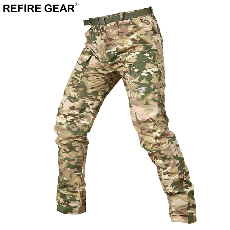 Мужские тактические брюки ReFire Gear легкие быстросохнущие камуфляжные для походов
