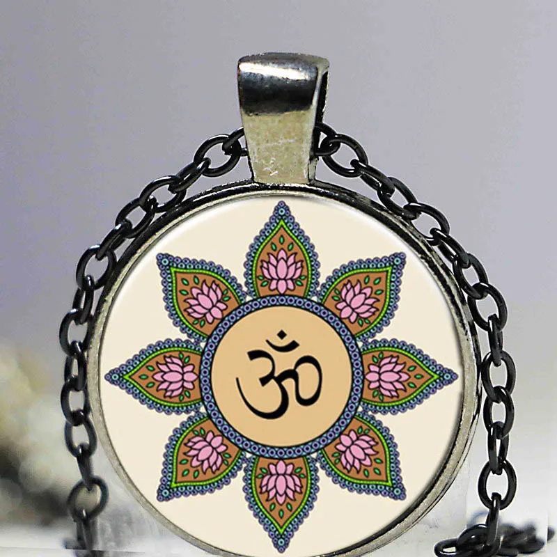 Модный старинная каменная подвеска санскритского Индия ожерелье &quotНамасте&quot