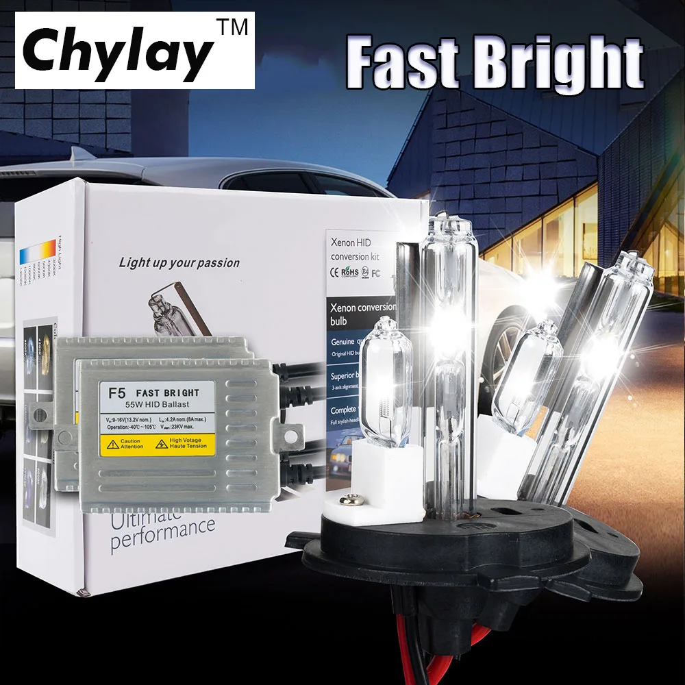 1 комплект ксеноновых ламп Hid 0 секунды быстрая яркость F5 55 Вт AC HID H4 ксеноновые и