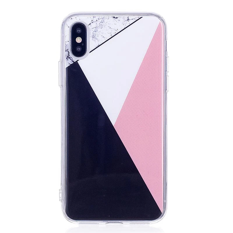 Kerzzil Splice Geometry Pattern Phone Case for iPhone X XR Xs Max Soft Marble TPU Cover Cases 8 7 6 6s Plus 5s 5 SE |