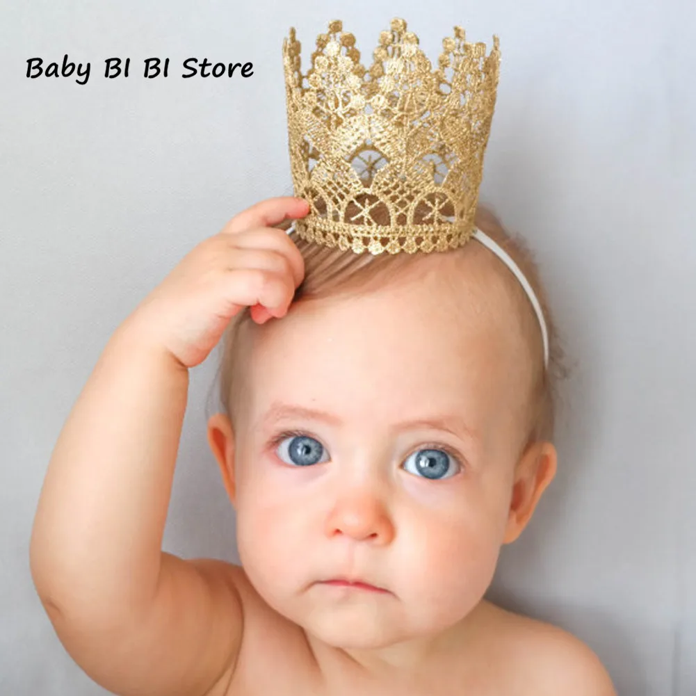 

Newborn Baby Girls Infant Toddler Big Crown Headband Hair Band Headwear Tiara