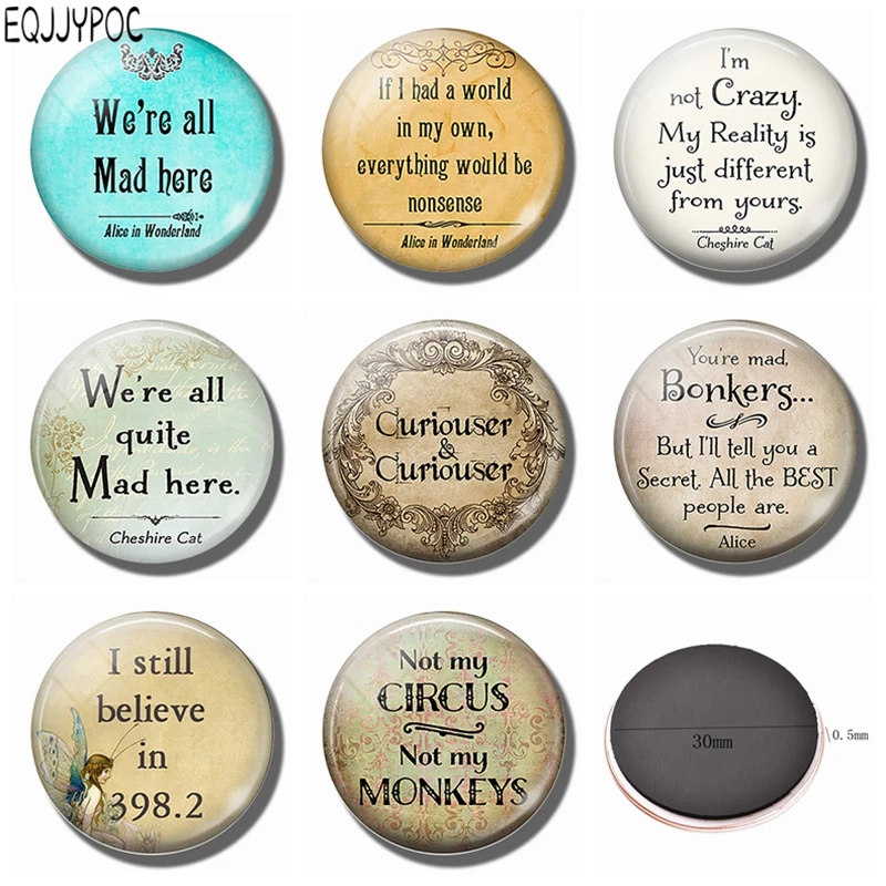Магнит на холодильник с надписью страна чудес 30 мм|fridge magnet|magnetic refrigeratorhome decor |