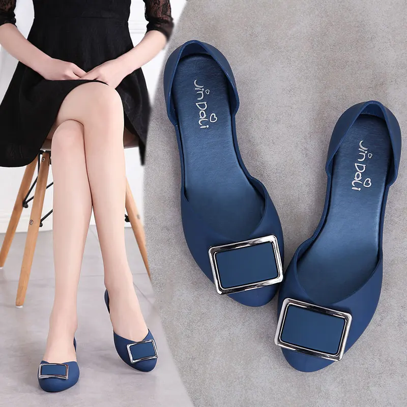 EOEODOIT/ г. Летние прозрачные туфли на плоской подошве, Женская пляжная Песочная обувь с пряжкой, мягкие сандалии на плоской подошве с круглым носком Женская непромокаемая обувь