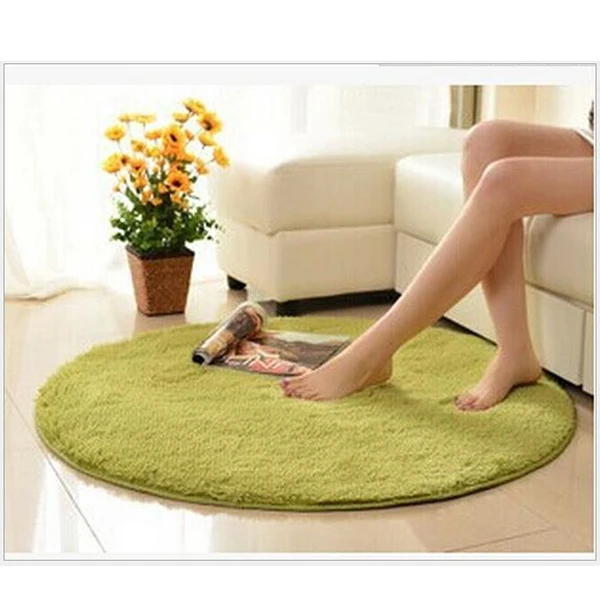 GrassGreen Искусственный плюшевый ковер, плюшевые круглые ковры для гостиной, спальни, коврики, Противоскользящие коврики для малышей, мягкие коврики для ползания, коврик для ног - Цвет: GrassGreen