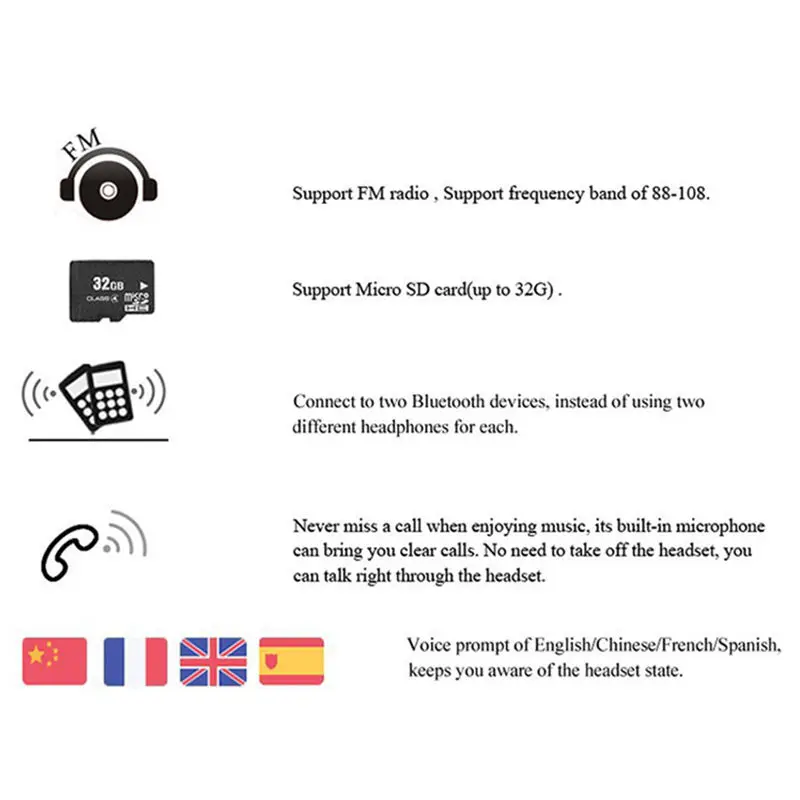 CHICLITS беспроводные Bluetooth наушники T2 Plus V4.1 стерео Бас Складная/растягивающаяся