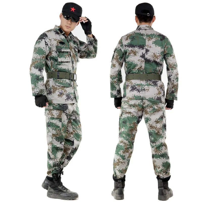 

Mens Hunting Camouflage Suits Military Tactical Coat + pant Ghillie Woodland Multicam Outdoor Camping Clothes Army Combat Camo