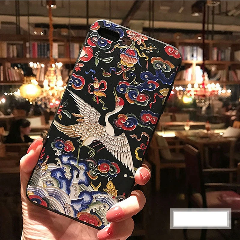 3D Винтажный чехол для iphone 7X6 8plus с изображением облаков лисы ручная роспись