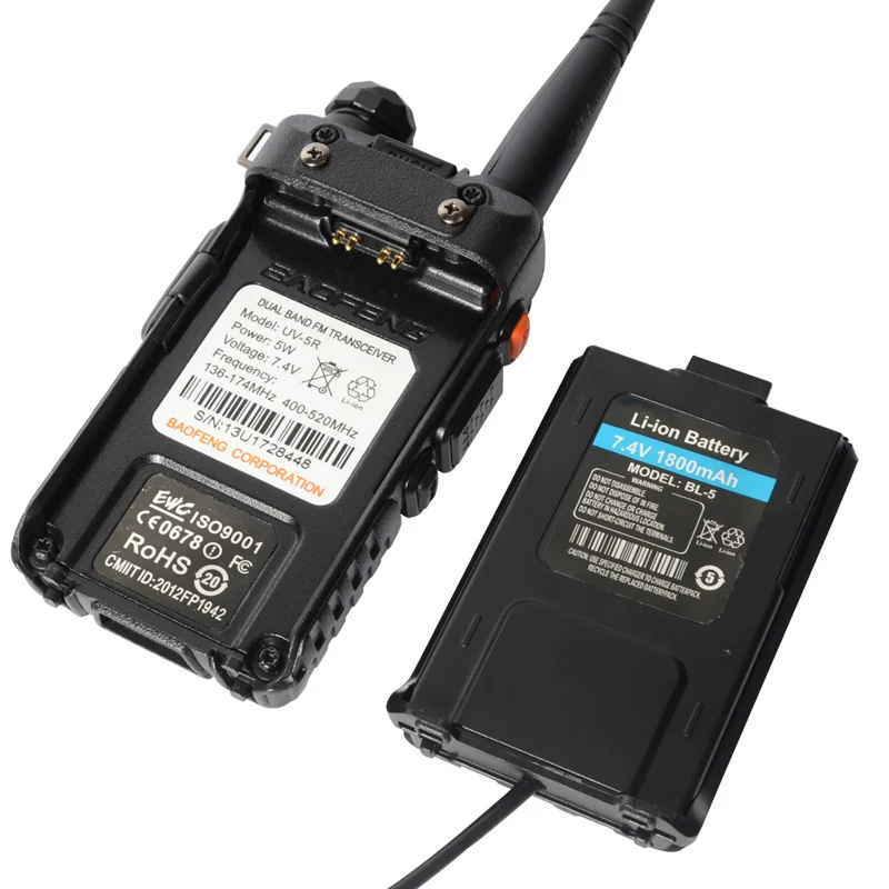 Baofeng электрический прибор для UV-5R иди и болтай Walkie Talkie “иди 1800 мА/ч 7 4 в Li-Ion Батарея