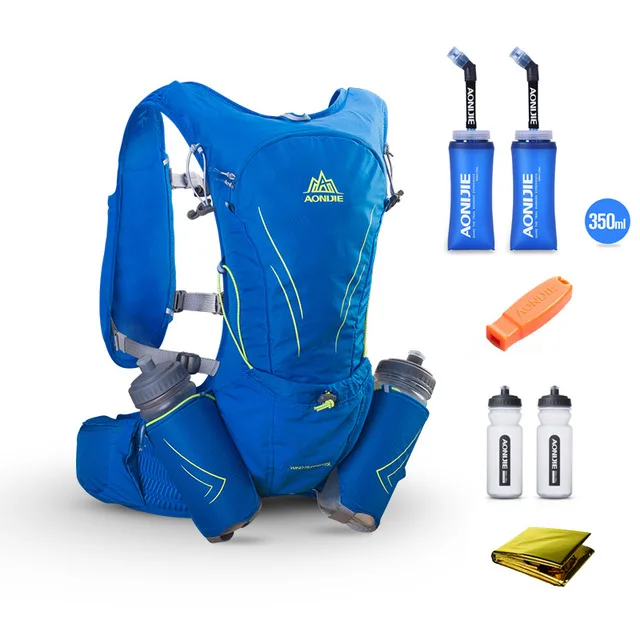 Blue Set 2 AONIJIE 15L Открытый легкий гидратационный походный рюкзак жилет марафон для бега Велоспорт рюкзак для 3л сумка для воды для мужчин и женщин - Цвет: Blue Set 2