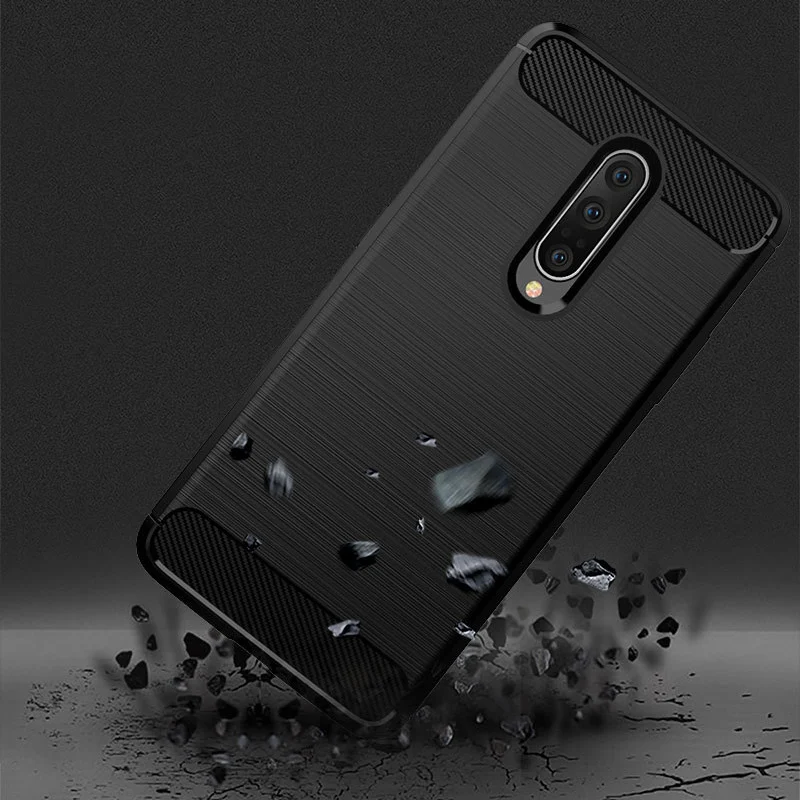 Защитный чехол для OnePlus 7 Pro из матового углеродного волокна Мягкая силиконовая