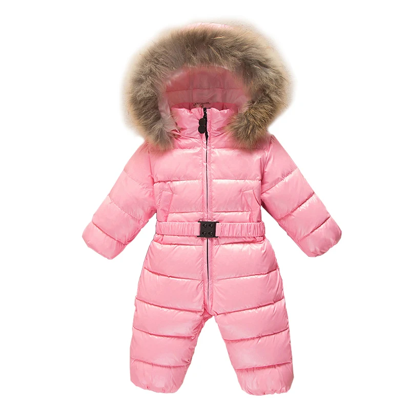 Baby Jumpsuits 9M-3T 6 Colors Children Winter Jumpsuit Kids Duck Down Snowsuit Baby Rompers Overalls Hooded Boys Girls Outerwear