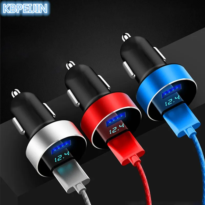 

HOT Car styling Smart Car Charger Digital Display Dual USB Phone Charger for Benz w203 w204 w205 w210 w211 w213 gla accessories