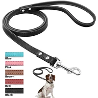leather dog leash pet walking leads 5 colors 3 sizes avaliable for small medium dogs 48 length