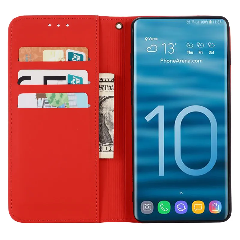 Для Samsung Galaxy S8 S9 S10 плюс S10E G973 G970 G975 G955 G950 корпус Роскошный кожаный чехол книжка