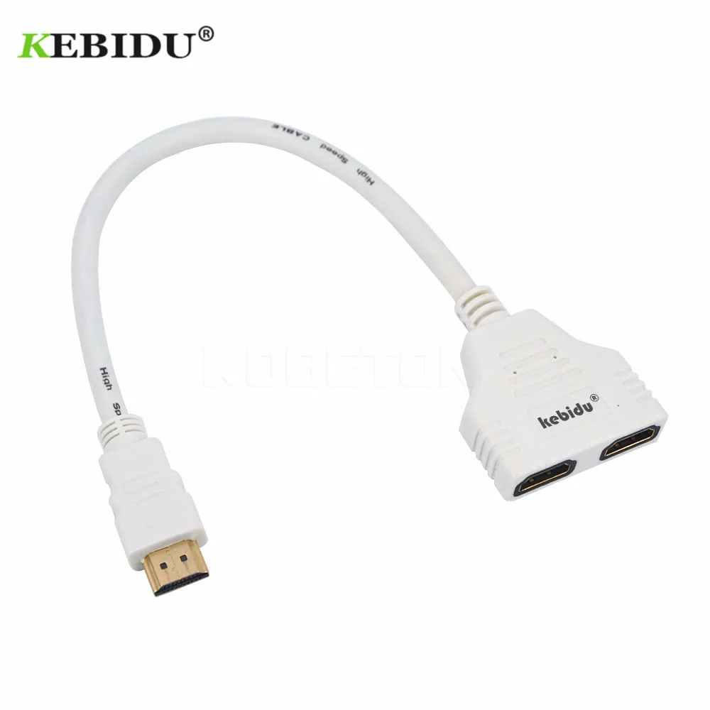 Kebidu 2 порта сплиттер 1 в Выход адаптер Папа мама конвертер видео кабель HDMI