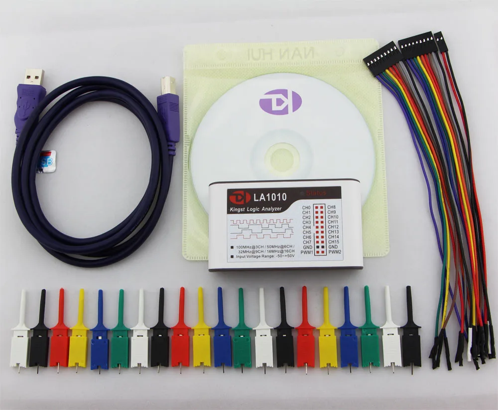 Kingst LA1010 USB логический анализатор 100M Макс частота выборки 16 каналов 10B образцы MCU ARM