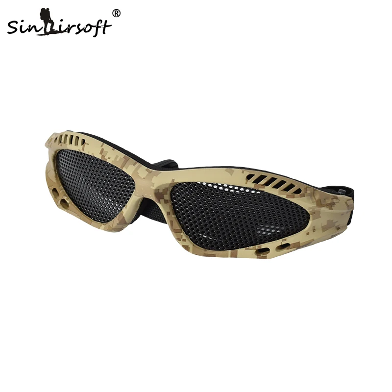 SINAIRSOFT открытом воздухе Военные очки Airsoft очки Тактические Сопротивление удару Защитите глаза Спорт Металлическая сетка Сетевые очки для стрельбы - Цвет: DD