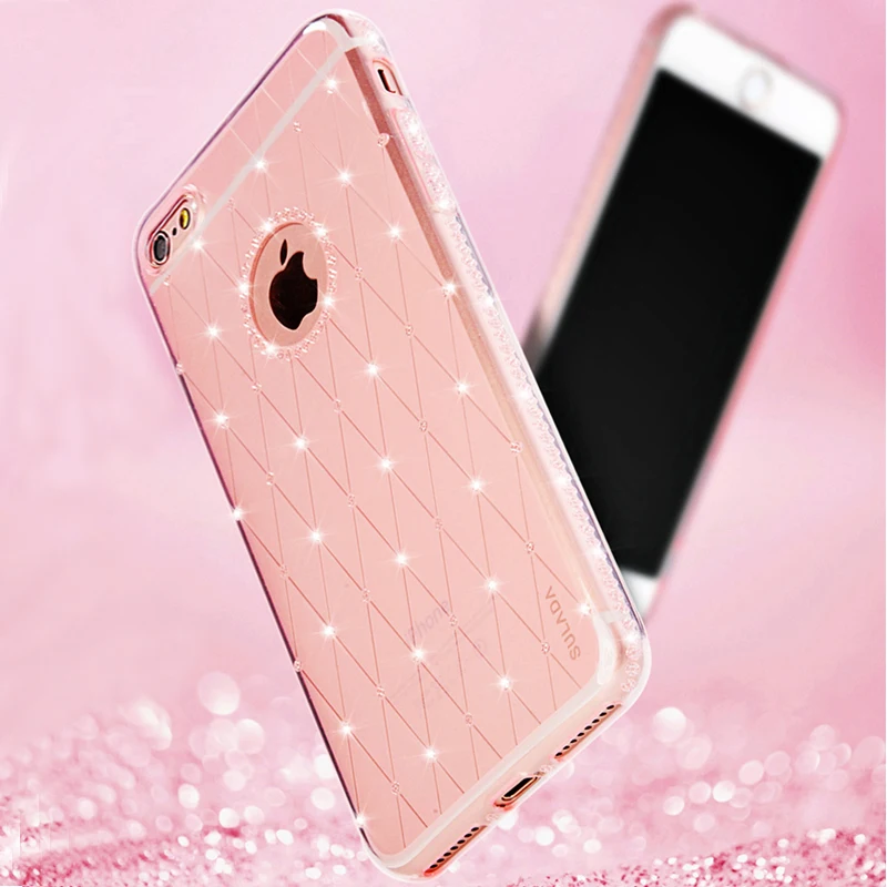 чехол на айфон 6s 6 plus со стразами SULADA Роскошные силиконовый бриллиант блеск чехлы