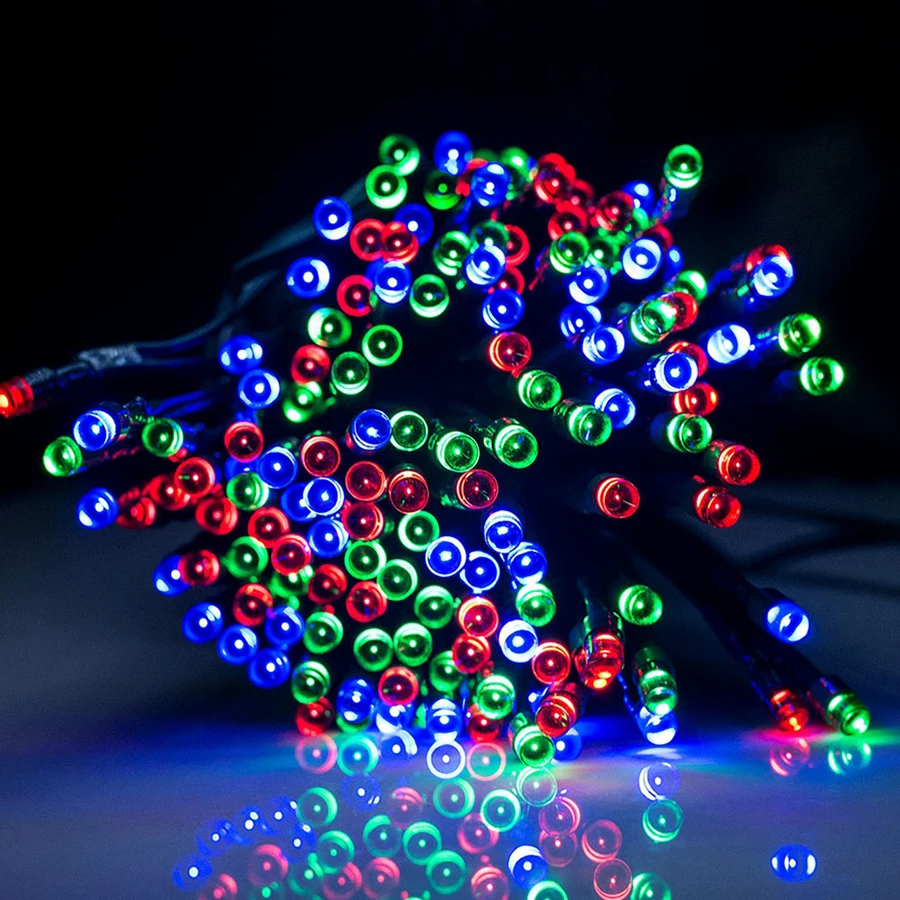 HANMIAO 30/50/100/200 Solar LED String Lights Outdoor Holiday Party Christmas Garland RGB Waterproof Fairy 03 | Лампы и освещение