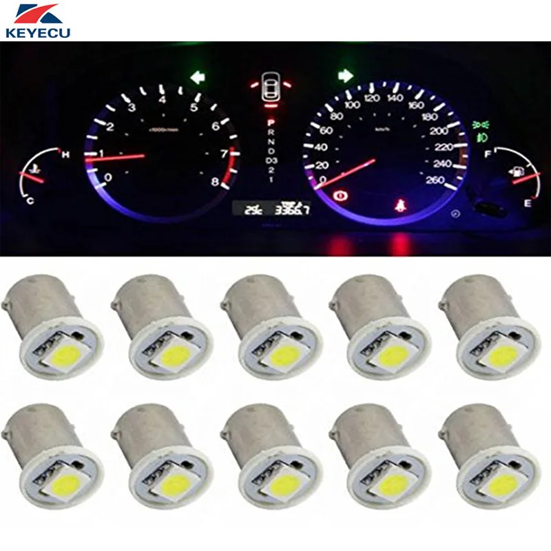 KEUECU 10 шт. белый BA9S 5050 1SMD Canbus без ошибок Внутренняя купольная автомобильная лампа