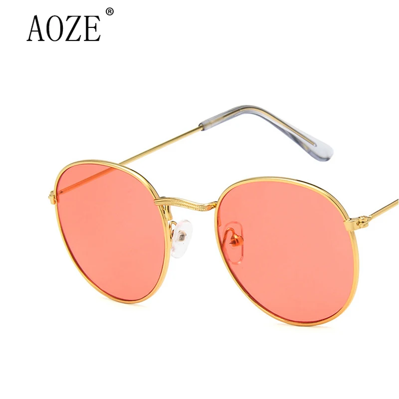AOZE модные Овальные Солнцезащитные очки женские/мужские винтажные с небольшой