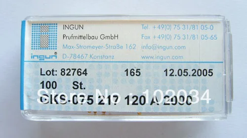 100 шт./лот INGUN GKS075 217 120 A 2000 пружинный тестовый зонд Pogo Pin Сделано в Тайване|pin pin|pin