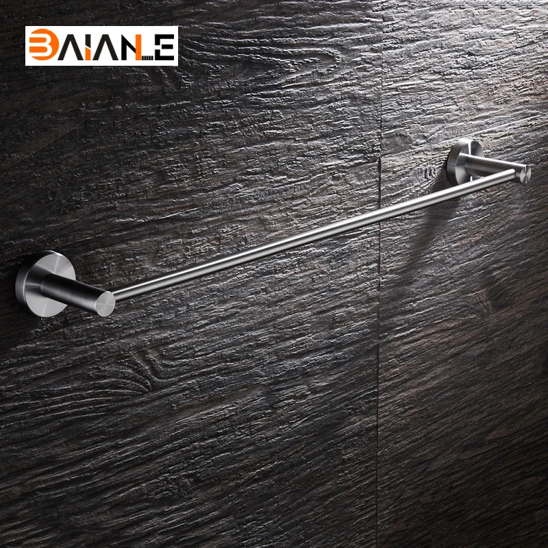 

Towel Bars Stainless Steel Towel Rack Wall-Mounted Bathroom Towel Holders Single Rail Bath Storage Shelf Bathroom Accessories