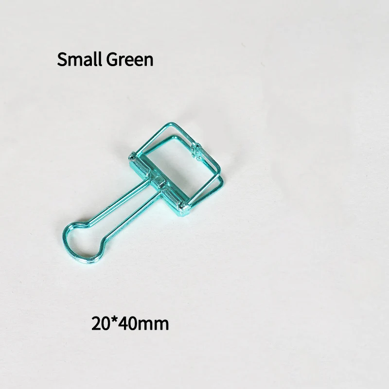 Small Green 4 шт., милые цветные металлические скрепки Kawaii, скрепки для фото, сообщения, билета, офиса, школы, корейские канцелярские принадлежности - Цвет: Small Green