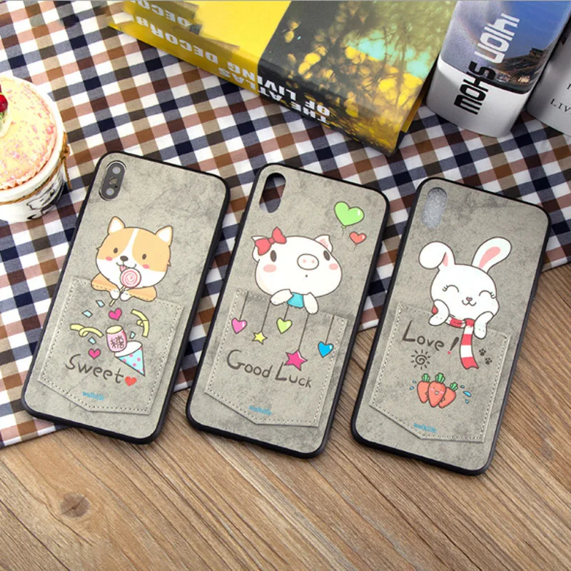 50pcs/lot Wholesale Phone Case For iPhone 6 6S 7 8 Plus X XS Max XR Cute Cartoon Leather TPU Cover On the for |