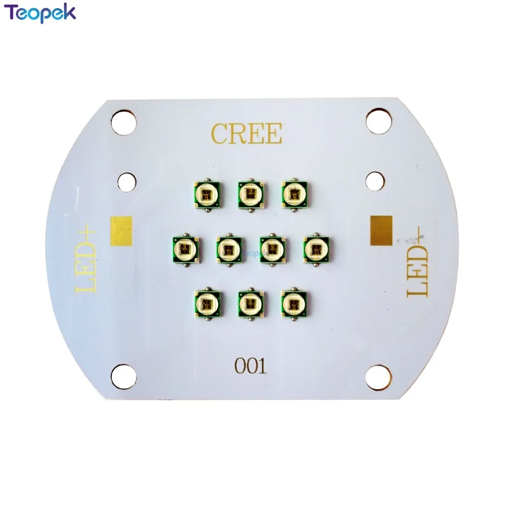 Cree XPE 10D 30 Вт 20D 60 Вт фото красный 660 нм Дальний Красный 730 нм 24-26 в стандартная Светодиодная лампа медная печатная плата
