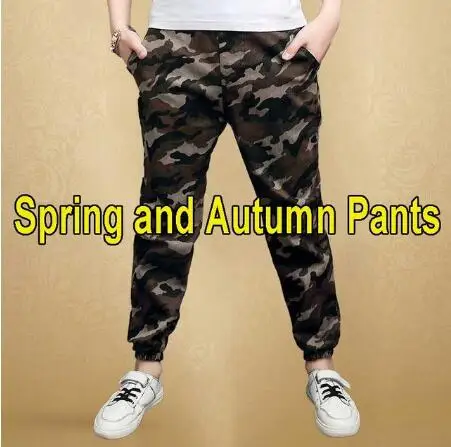 Spring 3-14Yrs Штаны для маленьких мальчиков; сезон зима-весна; Возраст Штаны камуфляжного цвета, детские штаны для детей, вбирают пот, Штаны модная камуфляжная одежда - Цвет: Spring