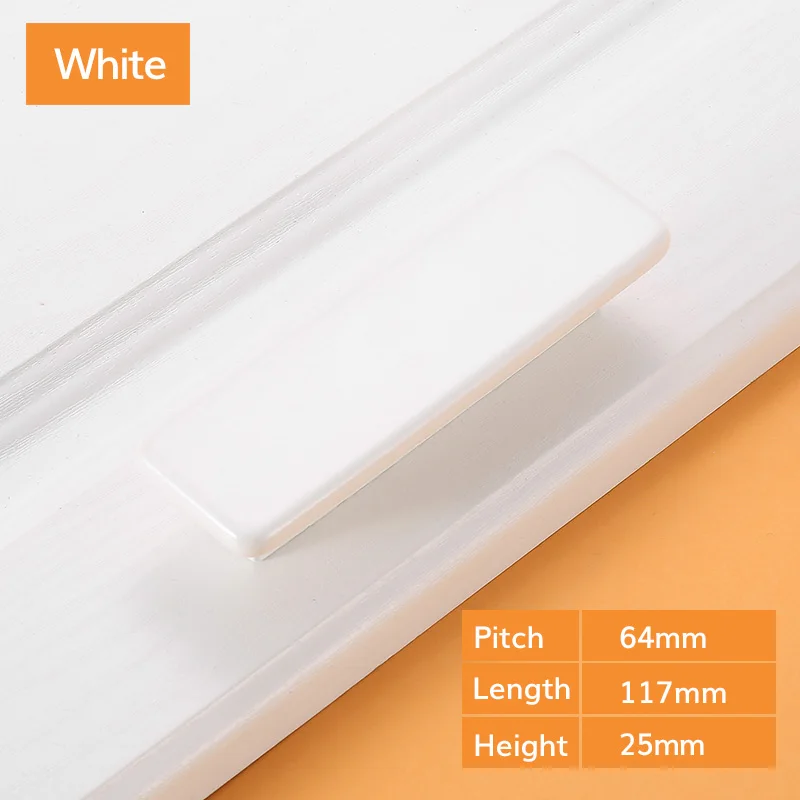 White 64mm Деревянные дверные ручки, Детские кухонные ручки и ручки для шкафа, Мебельная ручка для шкафа, цветные круглые ручки для ящиков - Цвет: White 64mm
