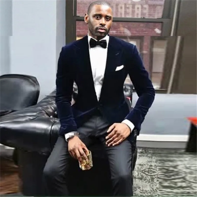 Костюм Homme темно синий Terno Masculino мужской костюм 2 предмета (пиджак + брюки галстук)