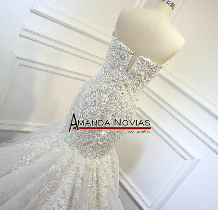 Свадебное платье русалки цвета шампанского с бусинами 2020|mermaid wedding dresses|wedding