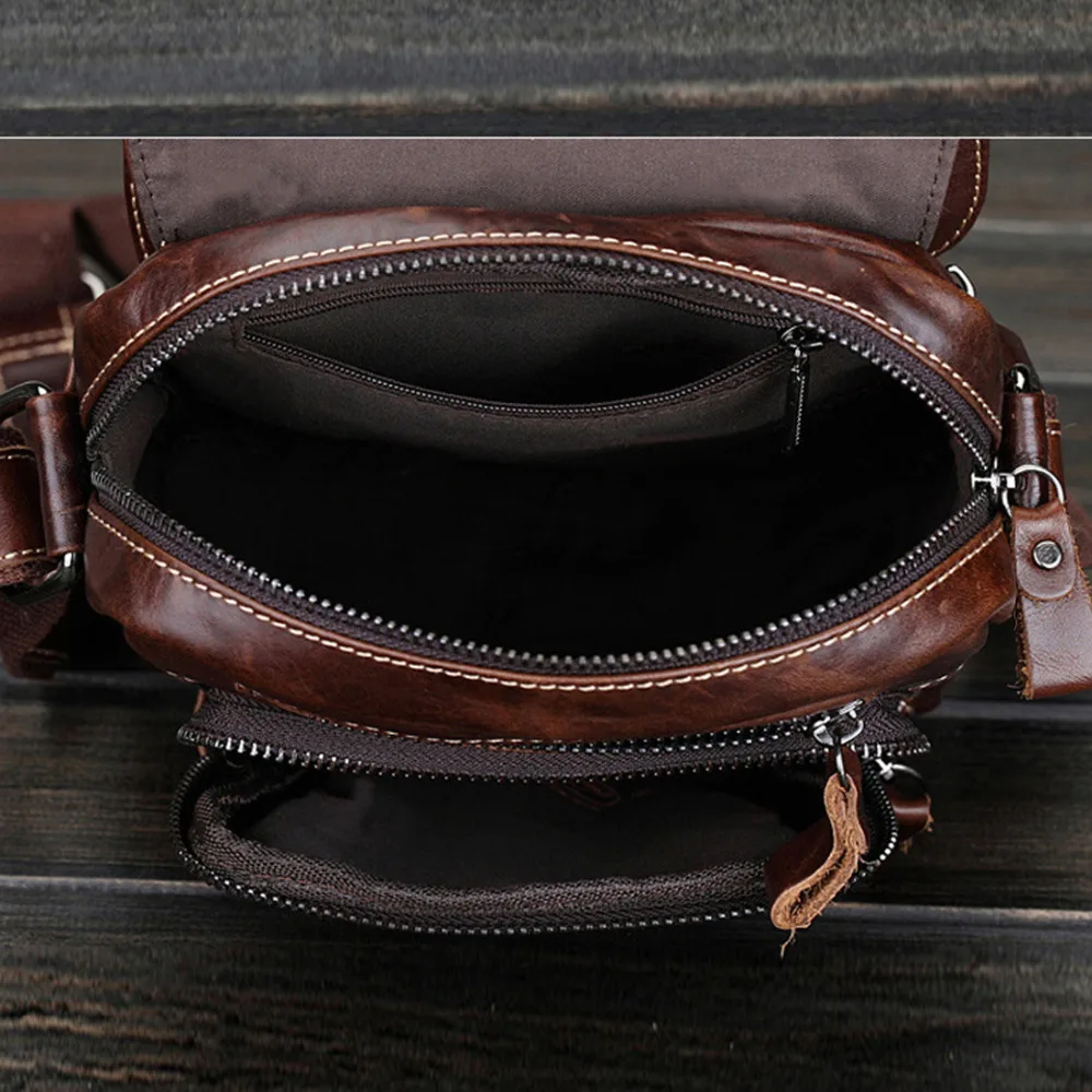 Новая мужская сумка мессенджер из натуральной воловьей кожи в стиле ретро с