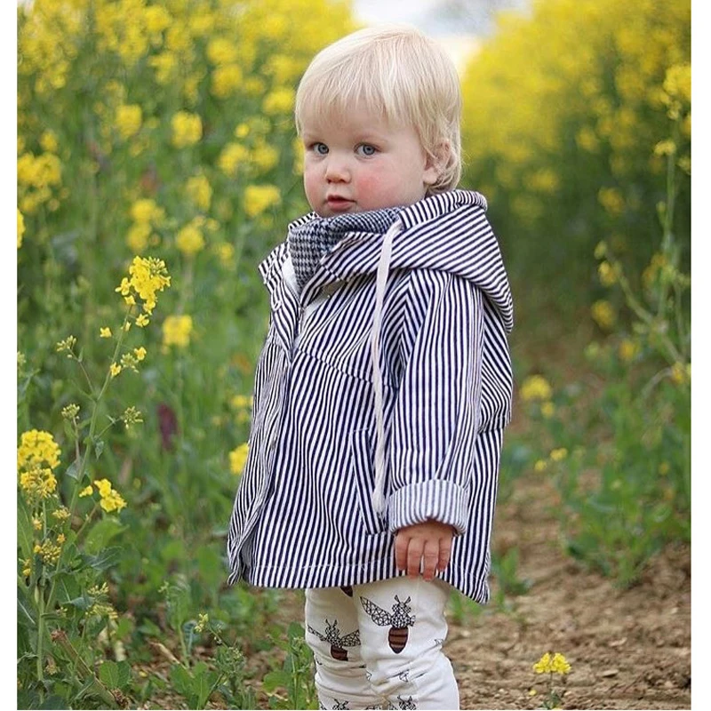 ACE LOVE/Модная весенне осенняя одежда в полоску для маленьких девочек повседневное