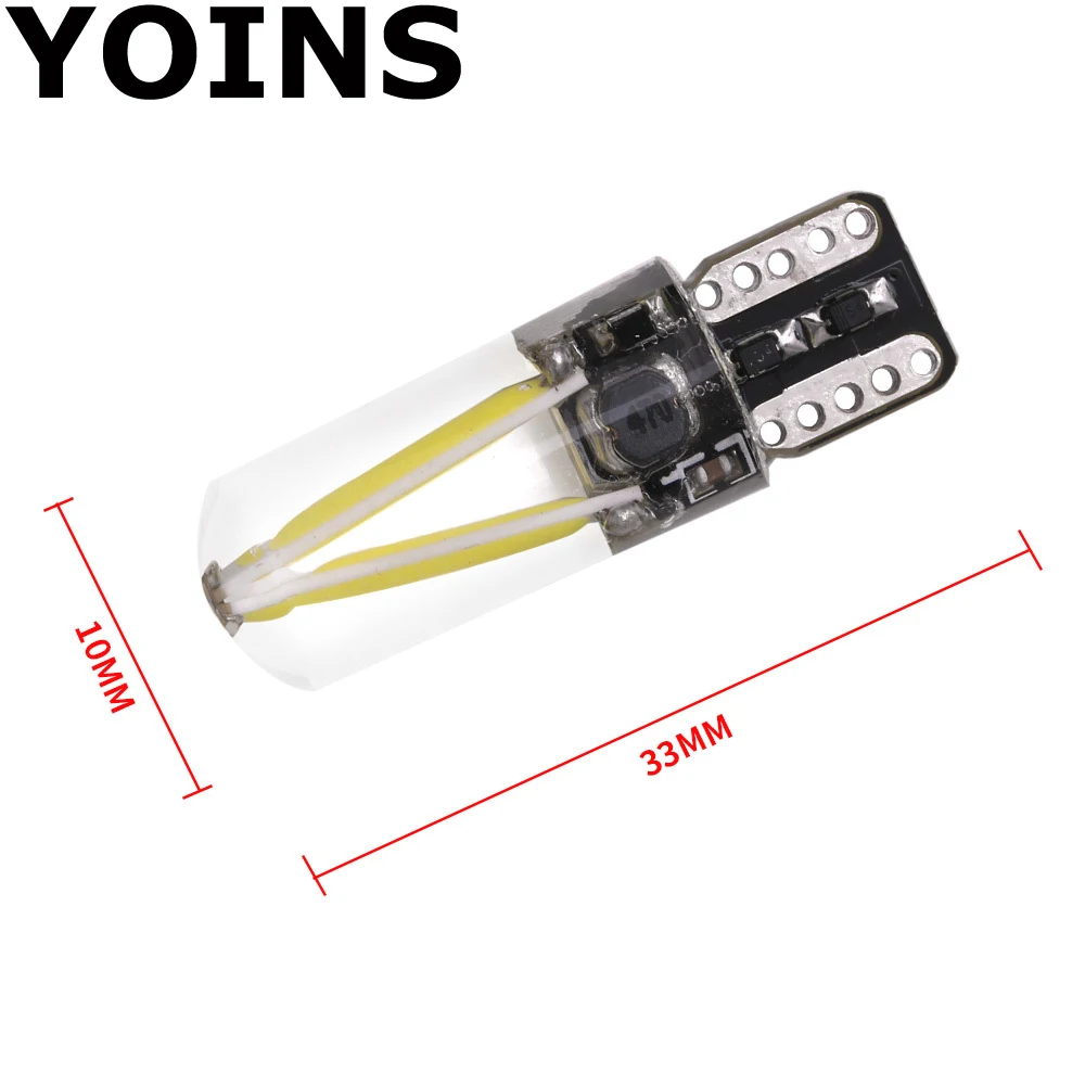 2x T10 W5W силиконовый чехол LED автомобильная парковочная лампа CAN шина COB силикагель