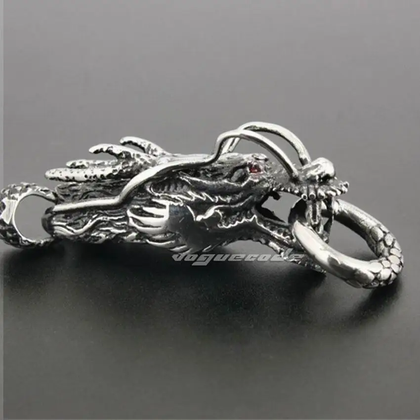 316L нержавеющая сталь красные глаза кулон с драконом мужские байкерские в стиле