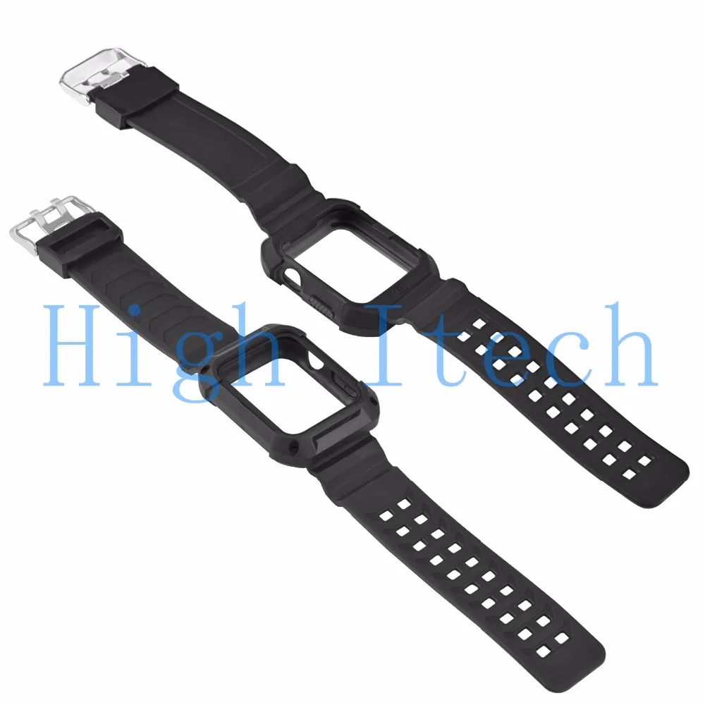 Противоударный прочный защитный чехол с черными ремешками для Apple Watch 38 мм Серия 2