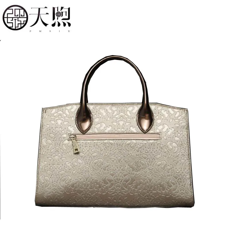 Pmsix2017 оригинальный тисненый Национальный Ветер леди Мама сумка Модная