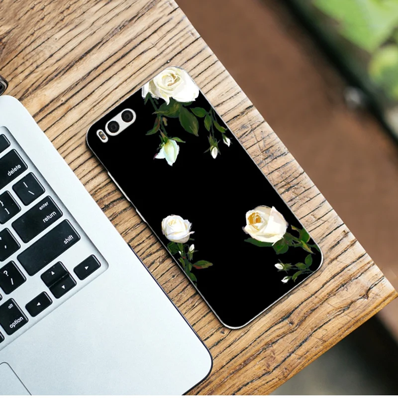 2 шт. для xiaomi mi 6 чехол задняя крышка модный цветок силиконовый мягкий capas mi6 чехлы
