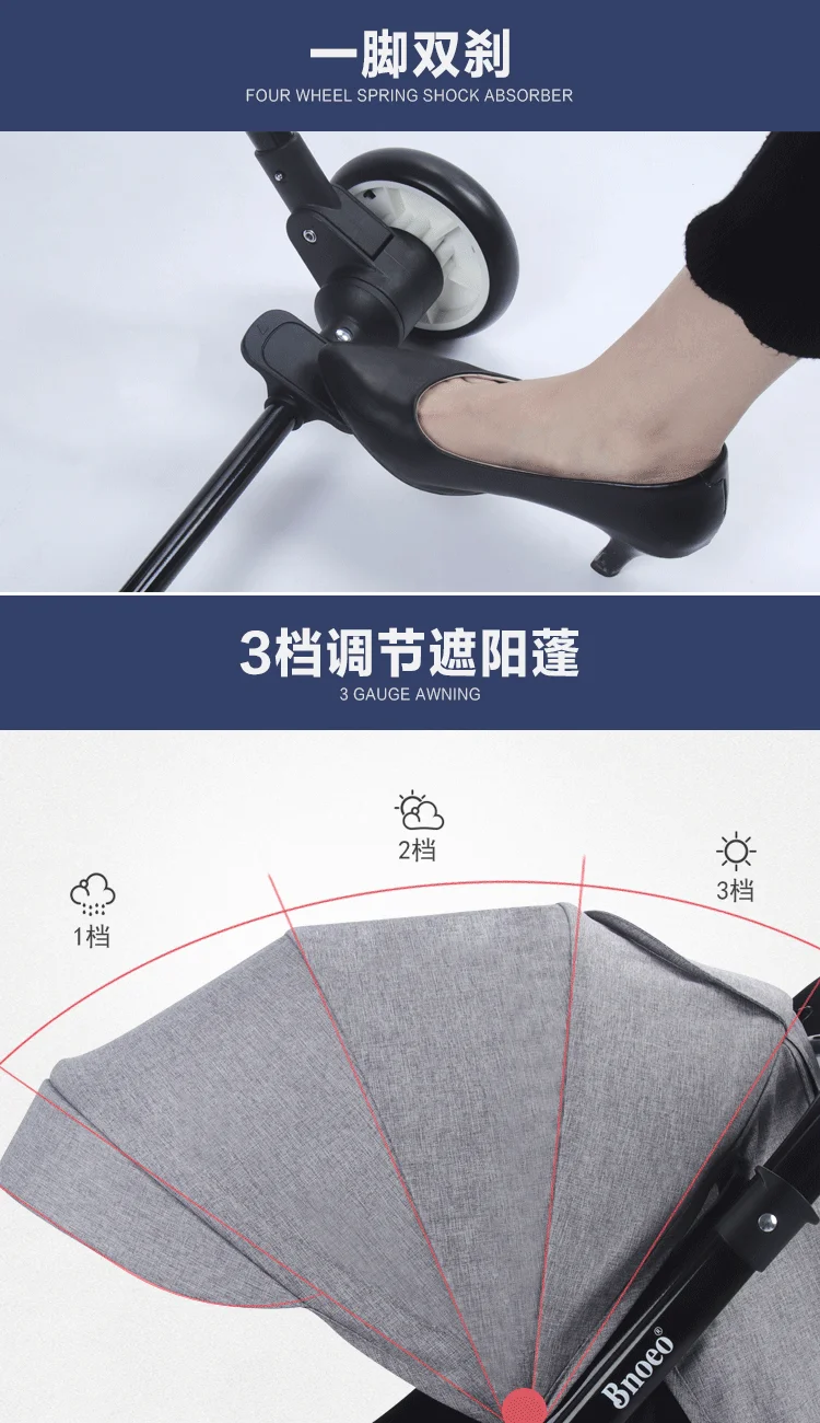 7KG Adjustable Luxury Two way Baby Stroller Portable High Landscape Reversible Pink Stroller Hot Mom Stroller Travel Pram