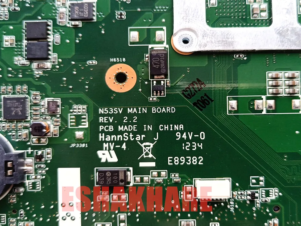 N53SM Материнская плата 2*Слота/4*Слота V1G/V2G Для ноутбука ASUS N53S N53SV N53SN GT540/GT550/GT630 Для тестирования работает на 100%.